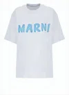Marni Boxy-fit White T-shirt With Vibrant Hand-painted Graphic In White