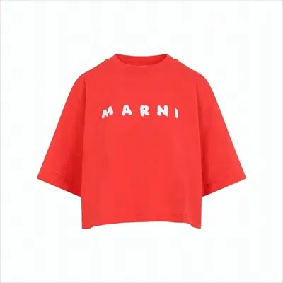 Marni Boxy Short-sleeve T-shirt With Textured Detailing In White