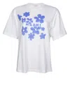 Marni Boxy T-shirt In Cotton With Flower Print In White