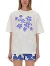 Marni Tee With Logo Floral Print In White