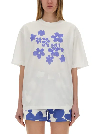 MARNI MARNI BOXY T-SHIRT WITH PRINT