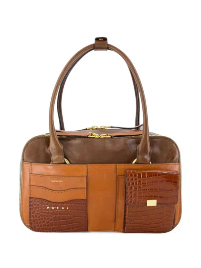 Marni Boxyne Small W/pockets Purse In Black