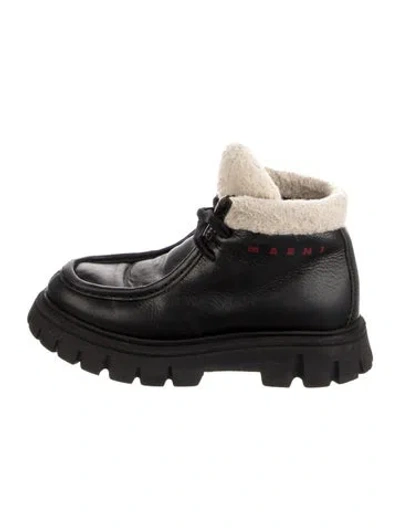 Pre-owned Marni Kids' Boys' Leather Platform Boots In Black