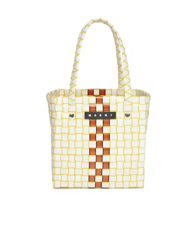 Marni Braided Box Basket Bag In White