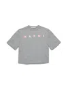 Marni T-shirt Cropped Con Logo In Grey