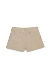 Marni Shorts In Gabardina Con Logo In Beige