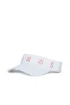 Marni Branded Gabardine Visor With  Outline Logo In White