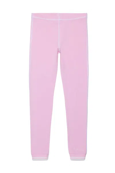 Marni Kids' Logo-embroidered Stretch-cotton Trousers In Pink