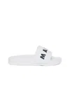 Marni Branded Slide Slippers In White