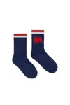 Marni Branded Terry Socks In Blue