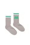 Marni Branded Terry Socks In Grey