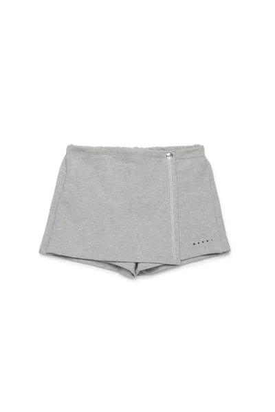 Marni Kids' Branded Wallet Shorts In Grey