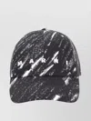 Marni Brim Curve Pattern Print Hats In Black