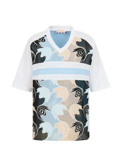 Marni Broderie Anglaise Floral T-shirt In Multi