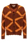 Marni Geometric-pattern Virgin Wool Cardigan In Multi