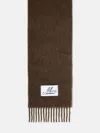 Marni Soft Alpaca Blend Scarf With Fringed Edges In Brown