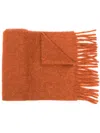 Marni Brown Alpaca Scarf With Fringes