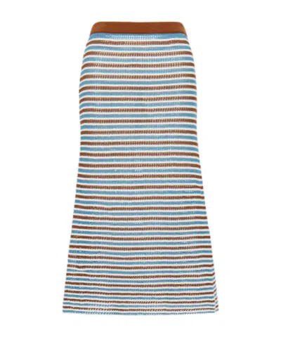 Marni Striped Knitted Skirt In Multi