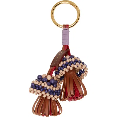 Marni Brown & Purple Beaded Bag Charm