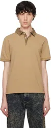 Marni Brown Canvas Collar Polo In 00w60 Nomad