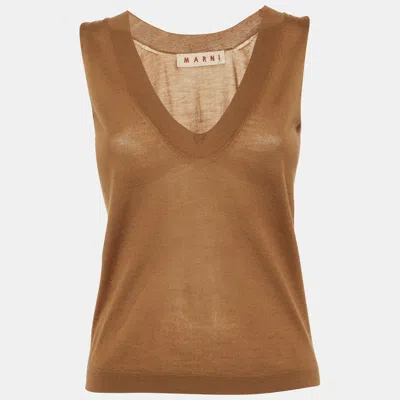 Pre-owned Marni Brown Cashmere Knit Vest S