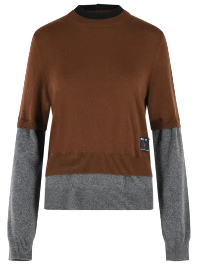 Marni Brown Cashmere Sweater In Black