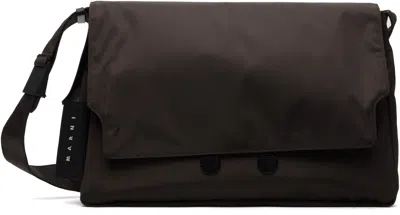 Marni Brown Cordura Cityscape Crossbody Bag In 00m80 Coffee