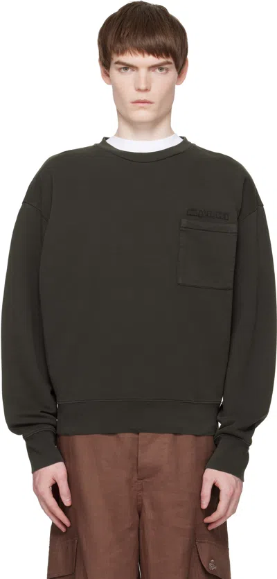 Marni Brown Cotton  Patches Sweatshirt In Neutral