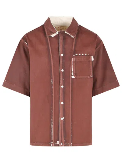 Marni Brown Cotton Shirt