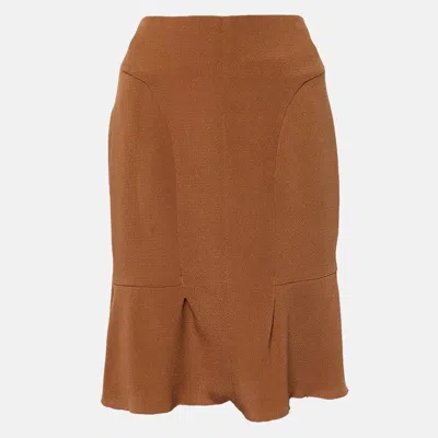 Marni Brown Crepe Double Silk Mini Skirt