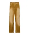 Marni Brown Flocked Denim Trousers With Back Adjuster In Brown