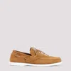 Marni Leather Loafers With Rubber Outsole And Piping In Brown