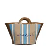 Marni Micro Tropicalia Tote Bag In Brown