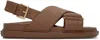 Marni Women's Fussbett Criscross Sandals In 00m30 Gold Brown