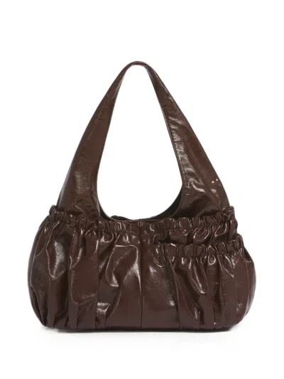 Marni Brown Leather Gathered Bag