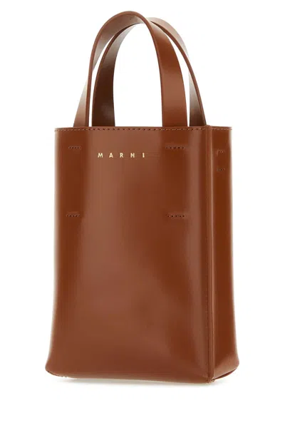 Marni Brown Leather Nano Museo Handbag