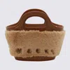 Marni Shoulder Bag In Beige Fur And Brown Leather