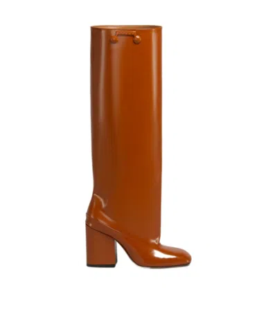 Marni Brown Leather Trunkaroo Knee-high Boot