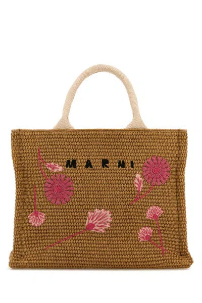 Marni Brown Logo Small Tote