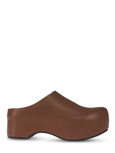 Marni Brown Minimalist Sandals With Smooth Silhouette