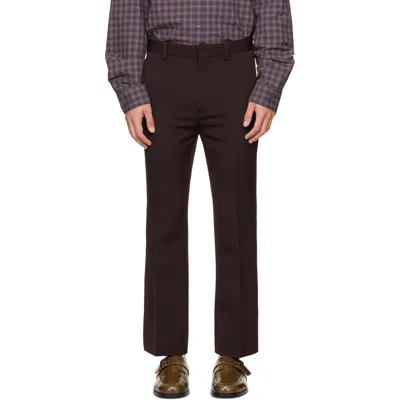 Marni Brown Regimental Wool Trousers