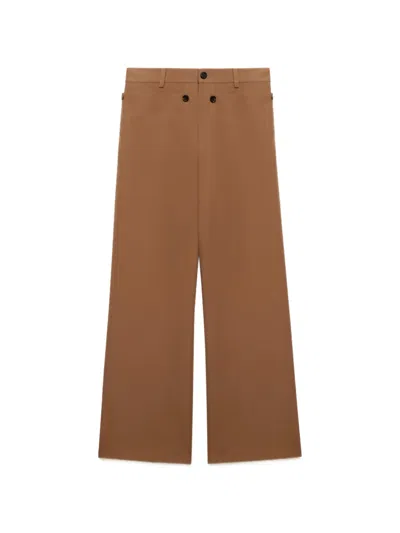 Marni Brown Technical Wool Trousers With Buttoned Flap
