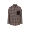 Marni Brown Virgin Wool Check Grain De Poudre Wool Shirt In Multi