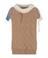 Marni Brown Wool And Cotton Jumper In Mixed Knits In Neutral