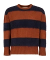 Marni Brown Wool And Mohair Jumper With Striped Pattern In Brown
