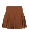 Marni Brown Wool Pleated Mini Skirt In Brown
