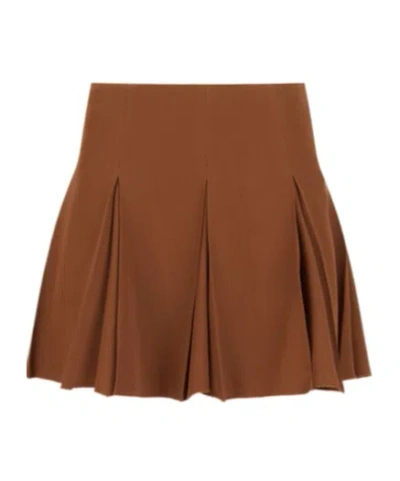 Marni Brown Wool Pleated Mini Skirt