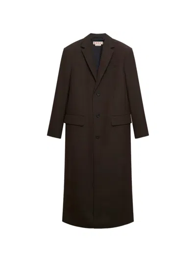 Marni Brown Wool Super-longline Coat