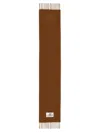 Marni Brown Woven Alpaca Blend Scarf With Delicate Fringes In Brown