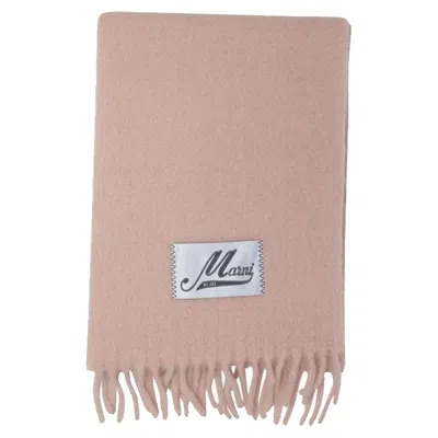 Marni Brushed Alpaca Scarf In Pink